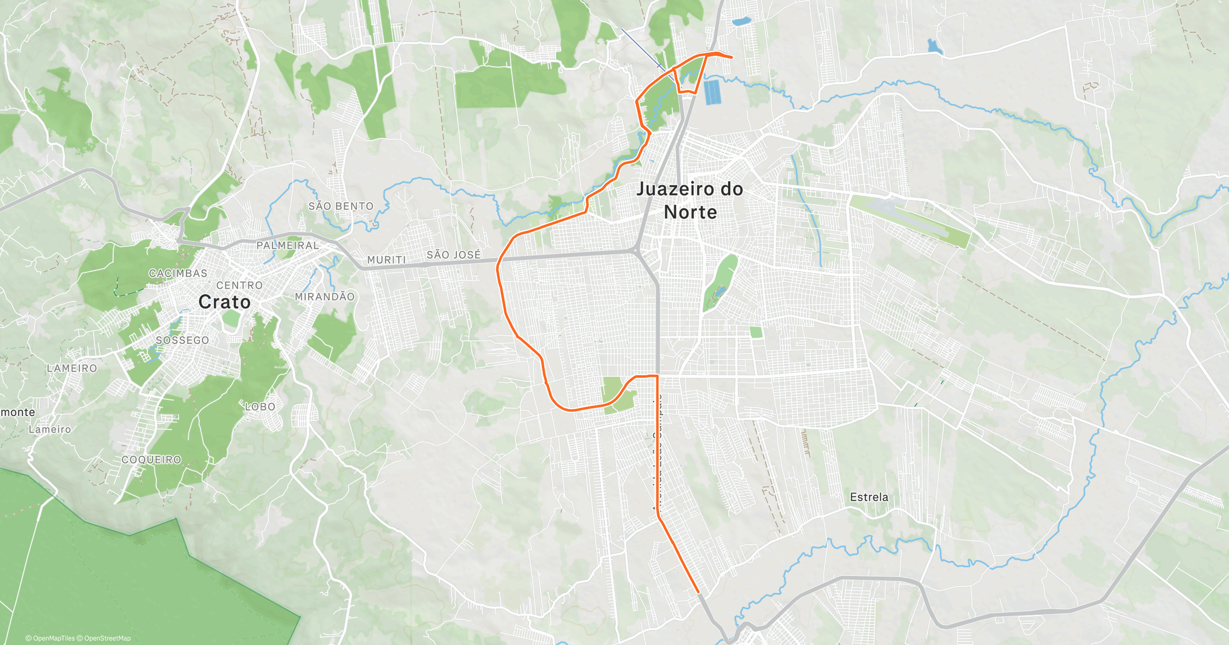 Mapa oficial do 42K — Maratona